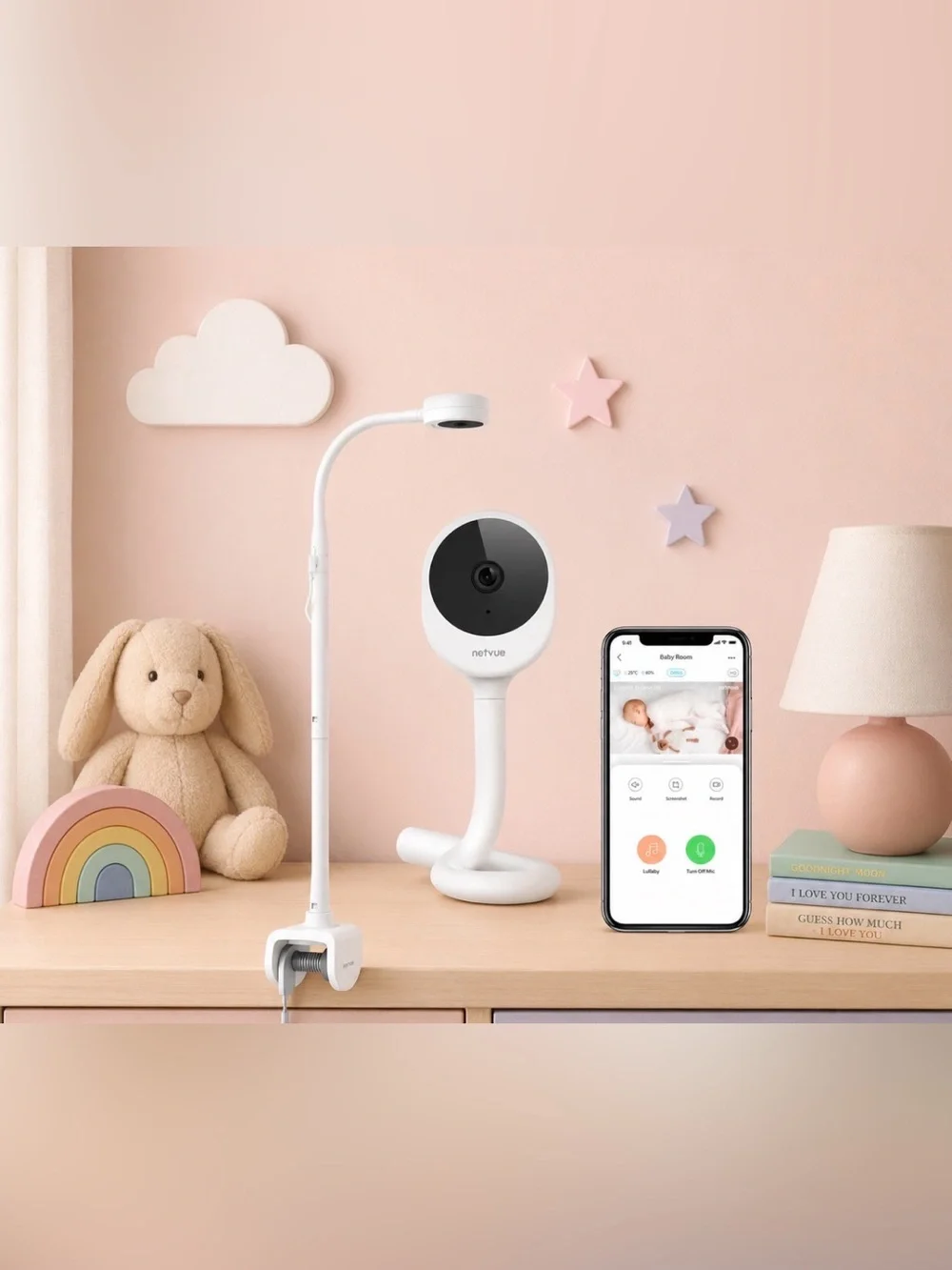 Peekababy Baby Camera With Wireless Audio, Adjustable Crib Mount Monitor
